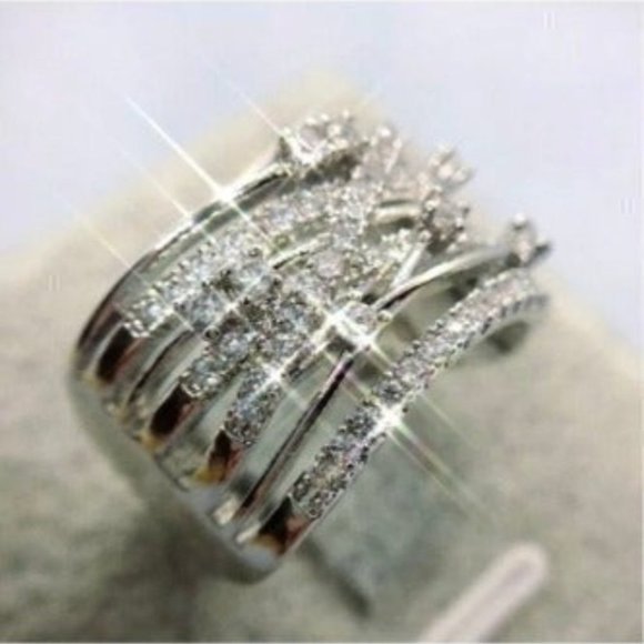 new 925 ENGAGEMENT Diamond RING - Picture 3 of 9